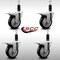 Service Caster 4'' SS Black Poly Swivel 1-1/8'' Expanding Stem Caster Set Total Lock Brake, 4PK SCC-SSEXTTL20S414-PPUB-BLK-118-4 - alternate 2